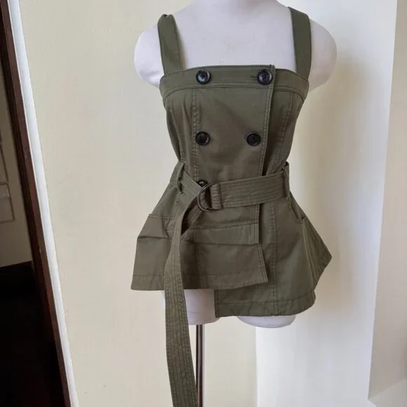 MARISSA WEBB Lani Trench Vest In Green NEW with Tags size Medium - Picture 8 of 16